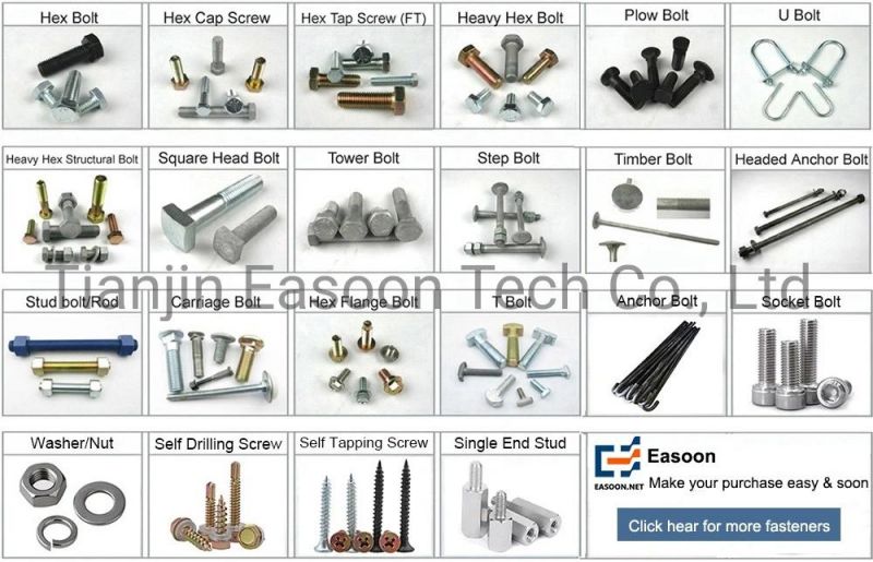 Stainless Steel A2-70 Square Bolt M8X35 Square Bolt and Nut Galvanized Square Head Machine Bolt T Bolt Square Flat Head Bolts