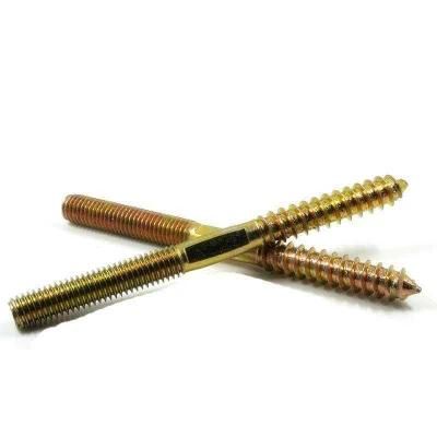 Zinc Plated Customized Double Thread Hanger Bolt Threaded Studs Wood Screw
