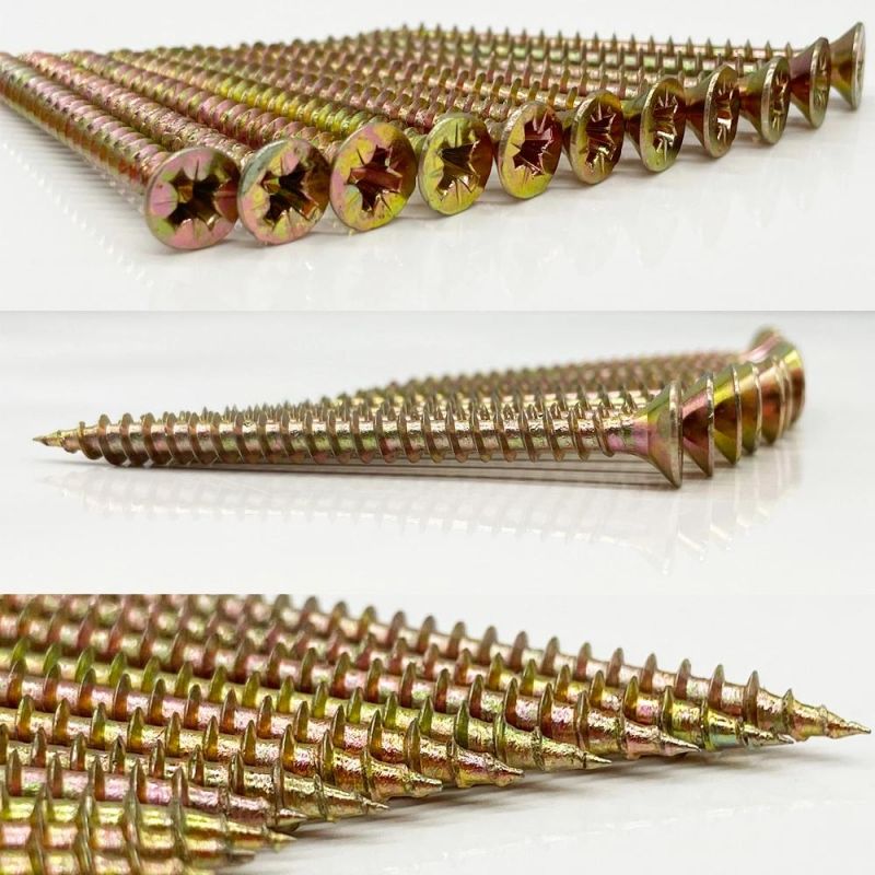 Angola Zambia Colombia Market/Chipboard Screw MDF Screw Yellow Zinc Plating