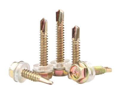 Iron Color Zinc External Hexagon Self Tapping Tail Drilling Screw Self Drilling Screw Dovetail Wood Screw