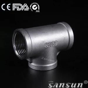 Sanitary Stainless Steel Hygienic Pipe Fittings Food Processing Screwed Tee