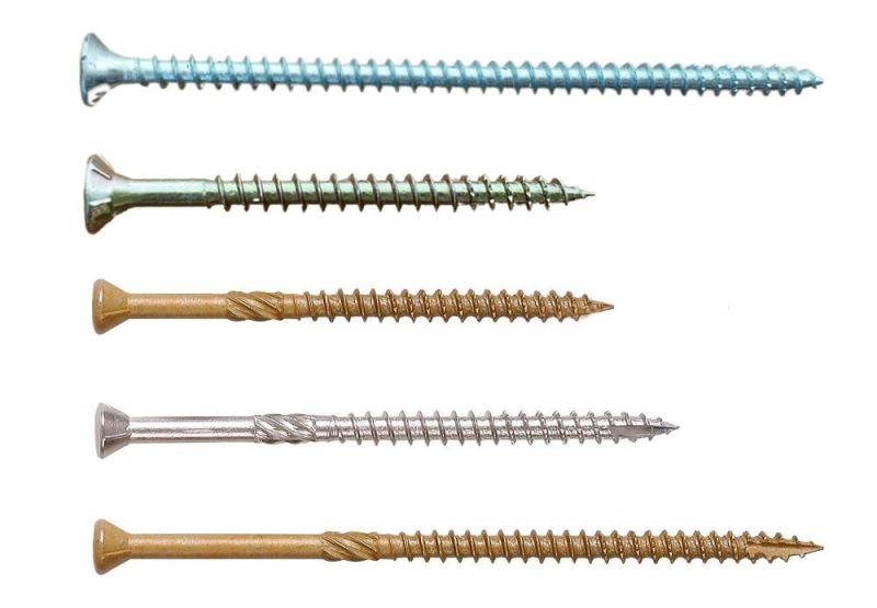Yellow Zinc Plated Double Countersunk Head with Nibs Cutting Knurling Shank U Thread Chipboard Screws/Wood Construction Screw