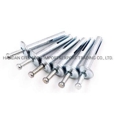 Mushroom Head Zinc Body Metal Pin Zinc Nail-in Concrete Masonry Anchor Nails