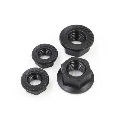 Steel 10.9 12.9 Grade DIN 6923 Black Oxide Lock Hex Flange Nuts with Serrated