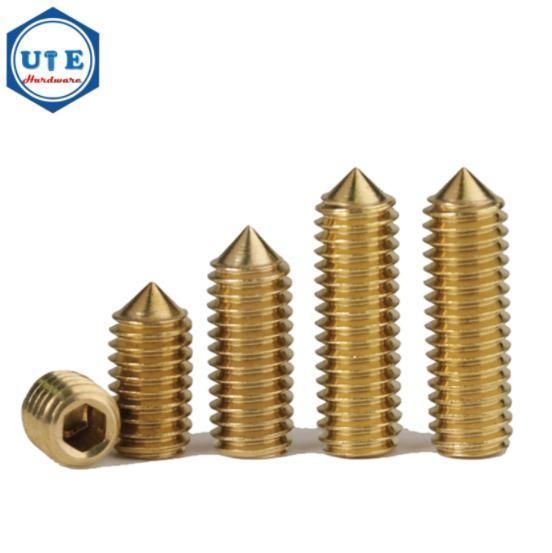 Brass Hexagon Socket Grub Set Screw with Cup Point DIN 916