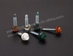 Hex Head Self Drilling Screw with Painted Head Red Painted