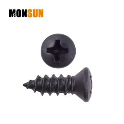 Crabon Steel Zinc/Black-Oxide Oval Head Self-Tapping Screws for Sheet Metal