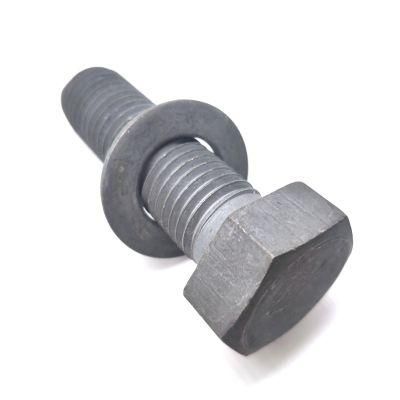 Carbon Steel Grade 4.8 8.8 M12 M24 Hot DIP Galvanized Power Hex Bolt with Washer