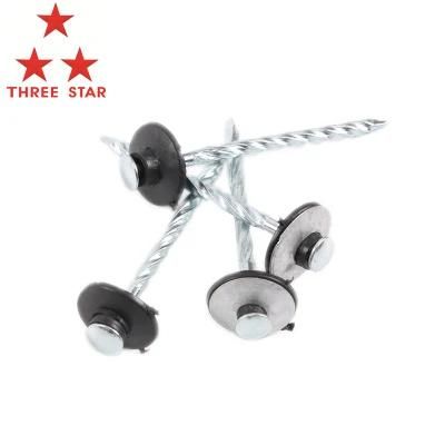 Galvanized Mushroom Head Roofing Nail with Rubber Washer