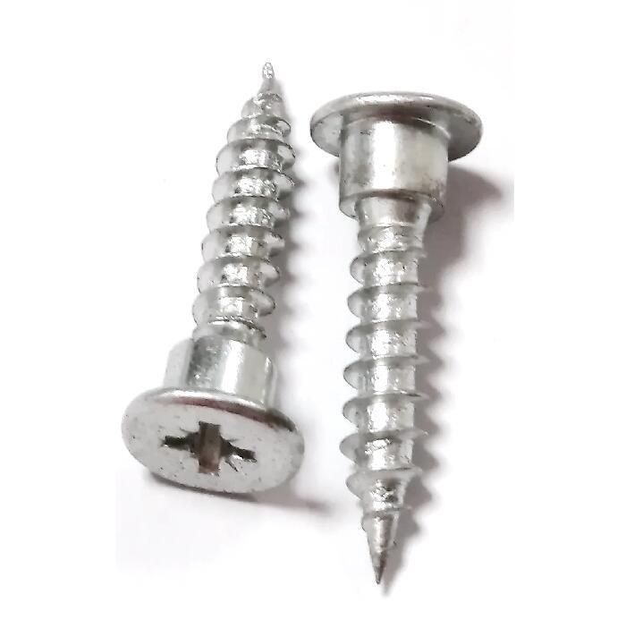 White Zinc Plated Flat Head Pozi Drive Shoulder Self Tapping Screws