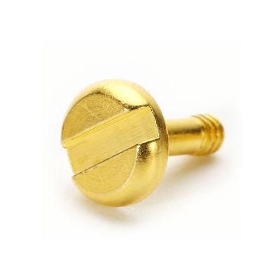Custom Brass Gilded Large Pan Head Slotted Half-Thread Machine Screw