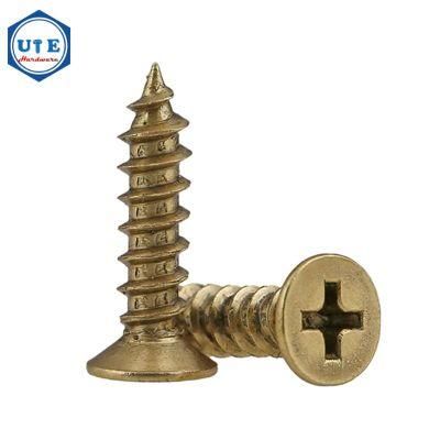 Brass Phillips Cross Recessed Countersunk Head Self Tapping Screws DIN7982