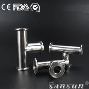 Sanitary 304/316L Food Processing Hygienic Long-Type Clamped Tee