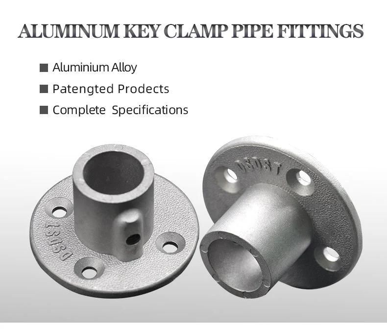 Pipe Fittings Key Clamps Key Fittings Aluminum Round Pipe Base Flange