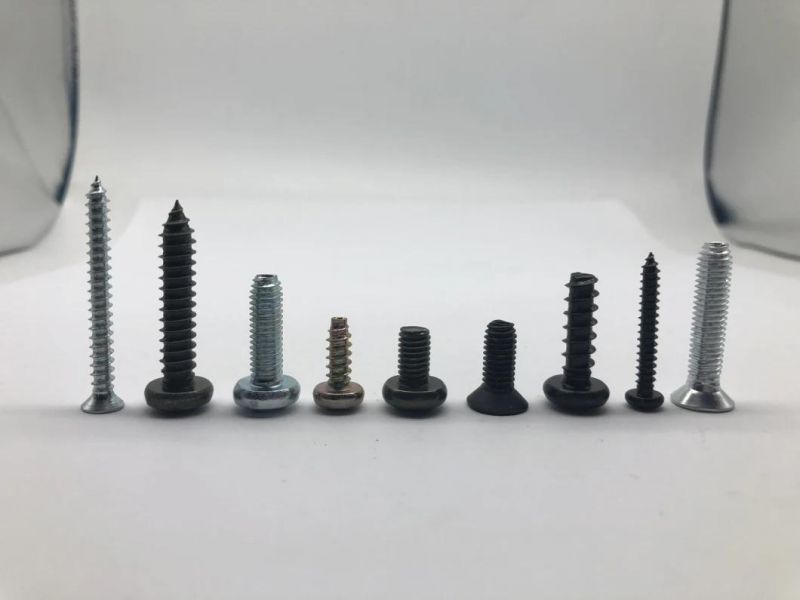 Blue White Zinc Cross Recessed Flat Head Tapping Screws