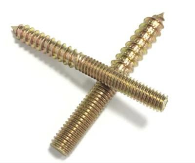 Double Head Threaded Metal&Wood Screws Gr4.8 Yellow Zinc Plated