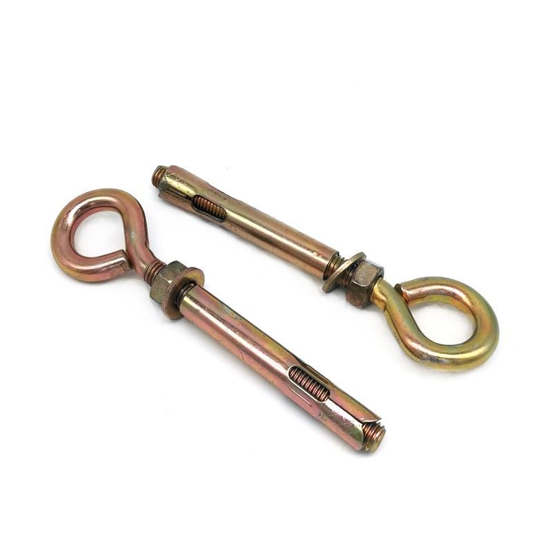 Zinc Plated Carbon Steel Expansion Eye Bolt Long Shank