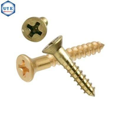 Countersunk Head Phillips Drives Brass Material Wood Screw/Coach Screw/Self Tapping Screw for M2 to M8