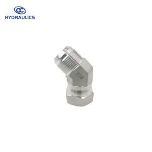 Male Jic to Female Jic Swivel 45 Elbow Stainless Steel Precision Pipe Fittings