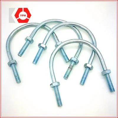 Cheap Hot-Rolled Steel U Bolt with Washer and Nut White Zinc Plated Precise