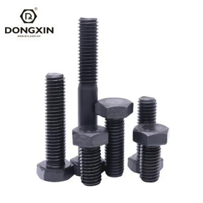 M6 DIN931 DIN933 High Strength Bolt Carbon Steel Black Coating Hexagon Bolt