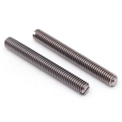M8 M6 50mm Stainless Steel Grub Screw Flat Point End DIN438 Slotted Set Screws