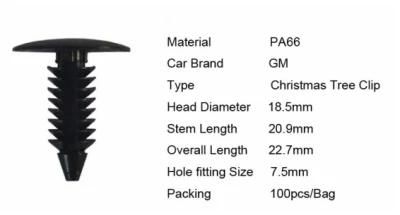 GM Christmas Tree Clips Automotive Barb Screw Fasteners with 7.5mm Hole