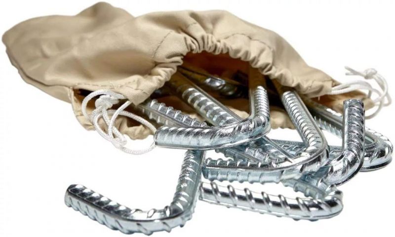 6 Pk 12′′*1/2′′ Galvanized Gerden Ground Anchor Anchors Stakes Rebar J Hook Hooks Staples Screw Tent Pegs Peg Pins Tool
