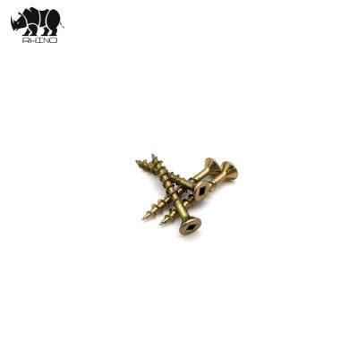 Countersunk Flat Head Square Drive with 4 Nib Coarse Thread Yellow Zinc Chipboard Screw