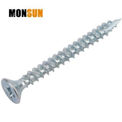 Zinc Plating Rifled Shank Zinc Double Countersunk Pozidriv Turbo Wood Screw/Jetting Jet-in Screws