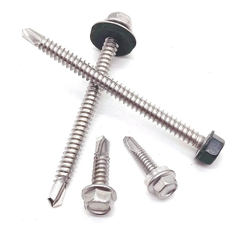 A2-70 A4-80 Factory Direct 410 Stainless Steel External Hexagon Flange Drilling Tail Self Drilling Screw