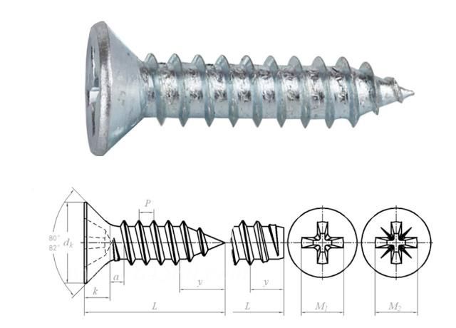 Carbon Steel Phillips Drive Standard / Undercut Flat Head Sheet Metal Screws