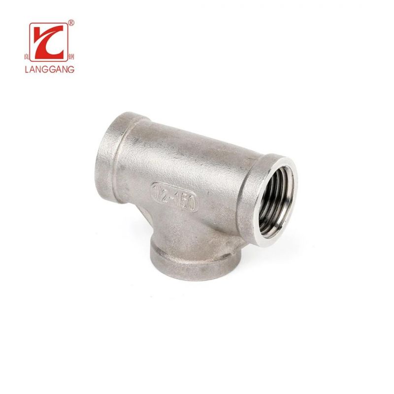 High Quality Stainless Steel Female Pipe Fitting Precision Casting Equal Tee