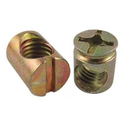 Customized Furniture Cross Hole Nut Cylinder Hammer Dowel Nut Barrel Nut