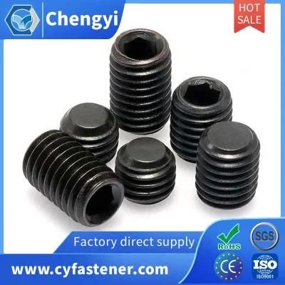 Factory Directly Supply DIN916 Cone Point Flat Point Cup Point Black Hexagon Socket Grub Screws Set Screw