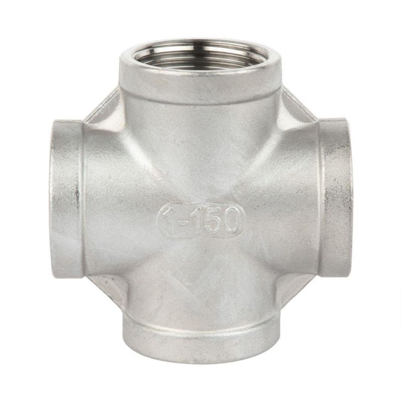 Precision Casting Union Cross Stainless Steel Female Pipe for Wog