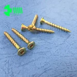 Yellow Zinc Plated Allen Drive Flat Head Self-Tapping Screws