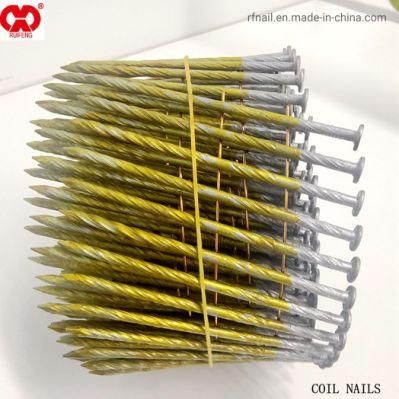 Common Round Iron Wire Nail in China Direct Manufacturer in Anhui Galvanized 2.87*83 Wire Coil Collated Nails.