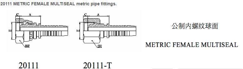 Metric Female Multiseal Metric Pipe Fitting