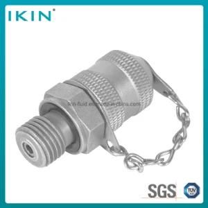 Ikin Carbon Steel Hydraulic Test Coupling with Cutting Ring Fluid Quick Disconnect Fittings Hydraulic Connector Hose Fitting