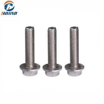 DIN6012 Stainless Steel Serrated Hex Flange Bolt
