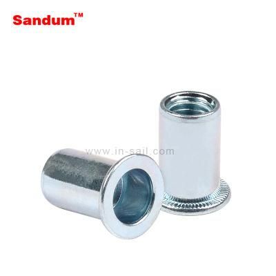 China Manufacture Supplier Knurled Flat Head Cylindrical Rivet Nuts