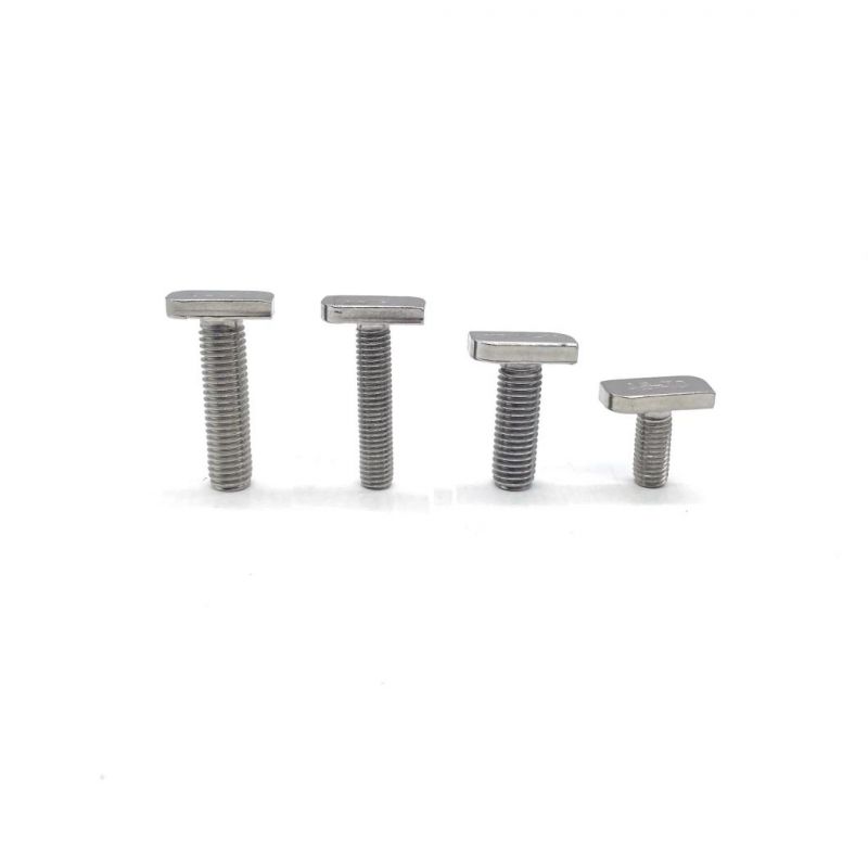 304 316 Stainless Steel M6 M8 M10 T Head Bolts for Aluminum Profile