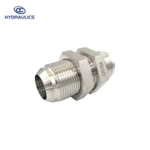 Stainless Steel 37 Degree Male Jic X Male Jic Bulkhead Tube Union Fitting Adapter