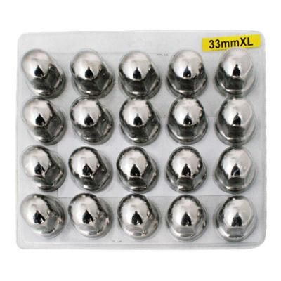 (B-33NCL) Blister Pack of 20 PCS 33mm (SNC33L) Wheel Nut Caps for Trucks and for Bus