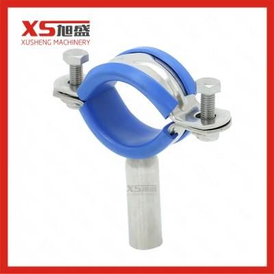 SS316L Hygienic Pipe Holder with Silicone Blue Sleeve