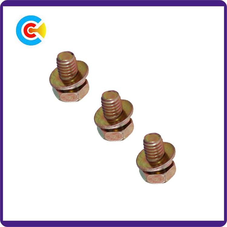 DIN/ANSI/BS/JIS Carbon-Steel/Stainless-Steel Hexagon Washer Mechanical Combination Cross Hexgonal Screw
