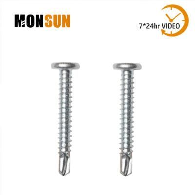 Self-Drilling Bright Zinc Plated Flat Pan Head Square Drive Self-Drilling Screw