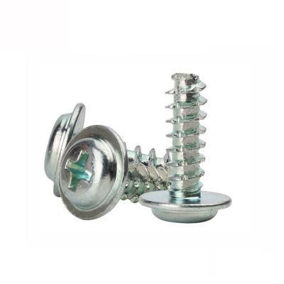 Steel Cross Recessed Pan Head Thread Cutting Screws with Washer