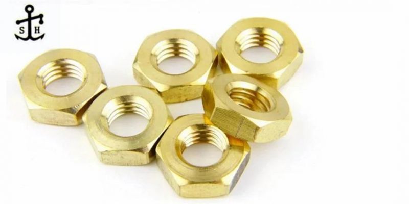 Copper Brass Self Locking Round Finished Hex Thin Nuts Brass Nuts